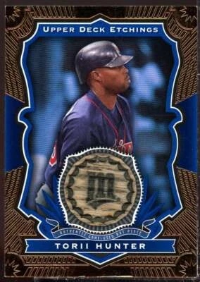 Torii Hunter SP Card 2004 Upper Deck Etchings Game Bat Blue #HU - Image 1 of 2