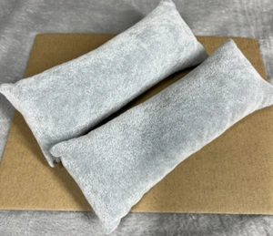 Lot of 2 Long Watch Bracelet Display / Velvet Stiff Pillows - Gray 8" x 3" x 2" - Picture 1 of 7