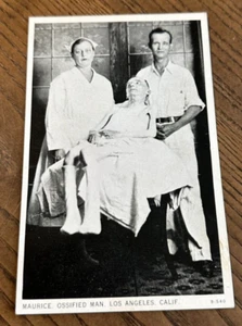 Cartolina Los Angeles California 1939 Maurice Ossified Man Freak RPPC - Foto 1 di 2