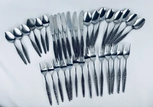 1967 Riviera Edelstahl Besteck Blumenmuster Japan Vintage Gabeln Löffel Messer - Bild 1 von 9