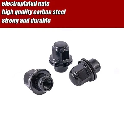 Tuercas de alta resistencia de 20 piezas para Lexus RX300 RX330 - M12x1,5 negras - hexagonales de 13/16" Foto 1 de 4