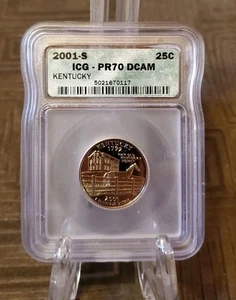 2001 S Kentucky ICG-PR 70. DCAM Quarter Proof - Picture 1 of 2