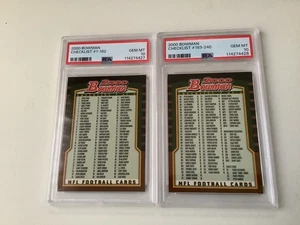 2000 Bowman Checklist #183-240 PSA 10 Gem Mint Brady Patriots RC - Picture 1 of 2