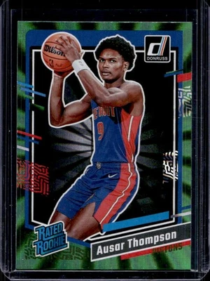 2023-24 Donruss Ausar Thompson Green Laser Holo Rated Rookie #228 Pistons - Image 1 of 2