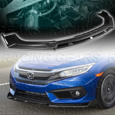 RECONFIGURABLE UNIVERSAL DE HASTA 3 ESTILOS CARBONO LOOK ALERÓN LABIAL PARACHOQUES DELANTERO Foto 1 de 4