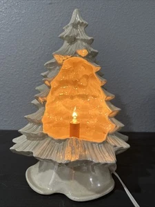 Ceramic Christmas Tree DHM 1988 Hand Painted 13” Two Piece Bulb Inside VGT - Picture 1 of 6