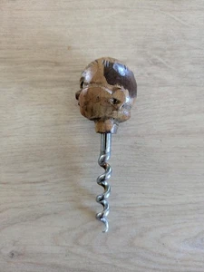 Great Vintage Carved Wooden Head Corkscrew - Picture 1 of 4