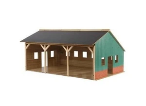 KIDS GLOBE Wooden Farm Shed for 3 Tractors - 1:16 Scale (55 x 77.5 x 38cm) - Picture 1 of 2