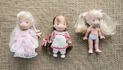 Lote De 3 Juguetes Muñeca Bebé 4" Precious Moments Años 80 De Colección Foto 1 de 3