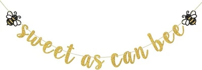 INNORU Sweet As Can Bee Banner, Bumble Baby Shower Fiesta de Cumpleaños Dorado  Foto 1 de 4