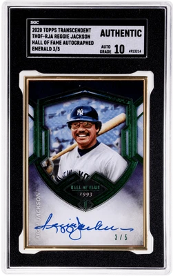 2020 Topps Transcendent Reggie Jackson Hall of Fame Auto Emerald /5 SGC Auth/10 - Image 1 of 2