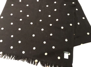 J.Crew Wolle Halstuch gepunktet schwarz & beige Schal 22”x72” - Bild 1 von 3