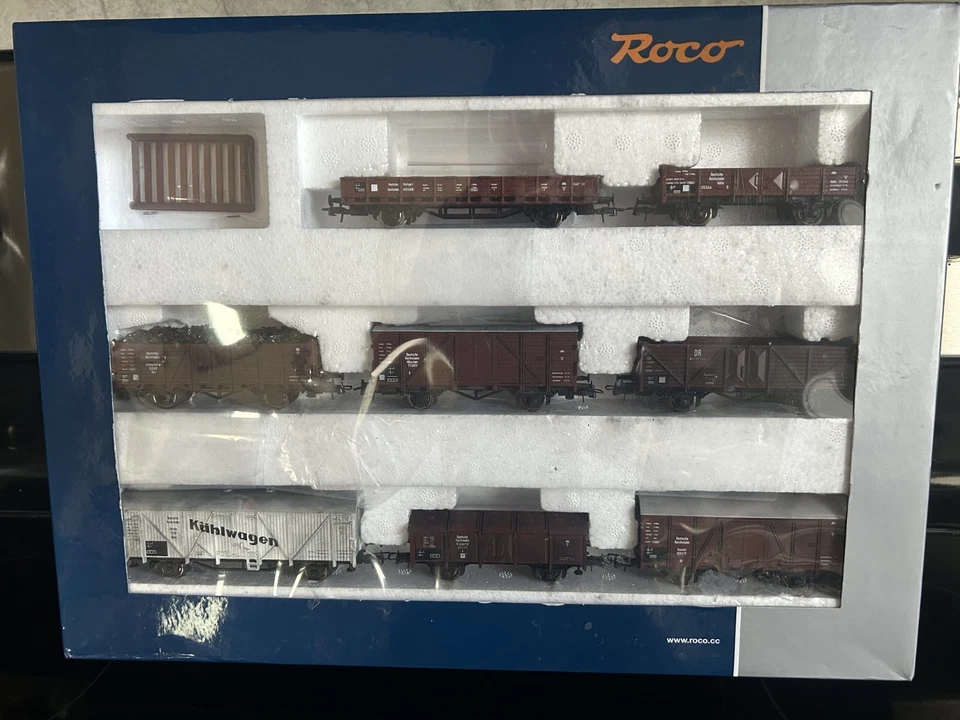 Juego de vagones de carga Roco DR 44003 escala HO DC - NUEVO EN CAJA - una góndola de carbón muy bonita Foto 1 de 3