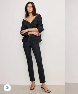 NEU mit Etikett Good American Damenjeans schwarz gute Beine gerades Bein Größe 6/28 - Bild 1 von 8