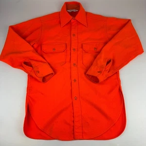 Vintage Woolrich Herren Gr. M Blaze Orange Langarm Jagd Flanell *lesen - Bild 1 von 10
