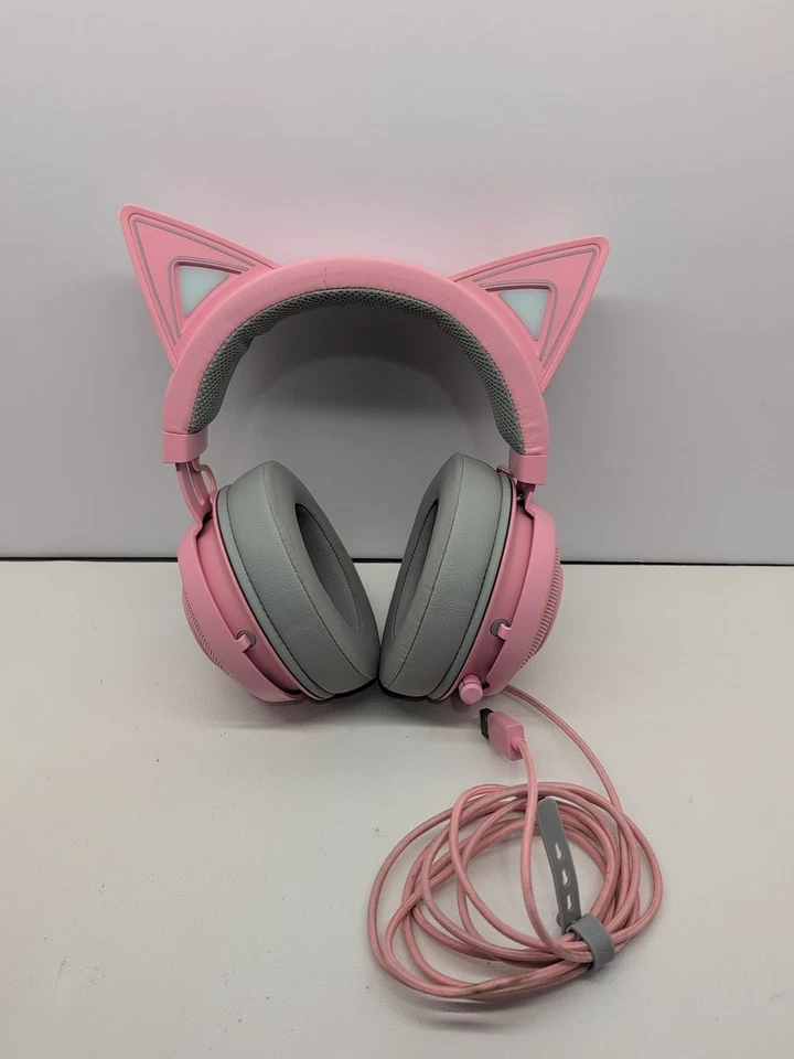Razer Kraken RGB USB Gaming Headset Kitty Edition Tested Working #5 - Image 1 of 4