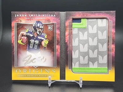 2023 Panini Origins Jaxon Smith-Njigba RC Booklet RPA Gold Ink On Card /25 Hawks - Image 1 of 2