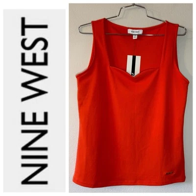 Nuevo con etiquetas Top de verano Nine West sin mangas Sweetheart talla mediana Picante $59 Foto 1 de 4