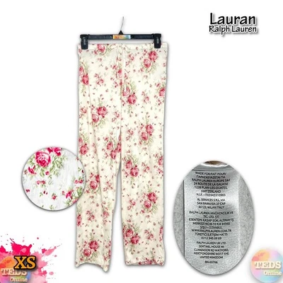 Pantalones de pijama de algodón suave floral XS Lauran Ralph Lauren para mujer nuevos sin etiquetas LN92383 Foto 1 de 4