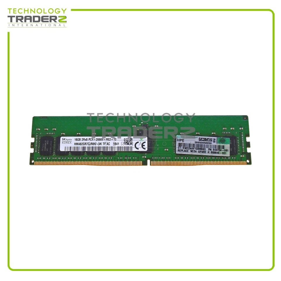 835955-B21 HP 16GB PC4-21300 DDR4-2666MHz ECC Dual Rank Smart Memory 868846-001 - Image 1 of 1