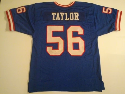 UNSIGNED CUSTOM Sewn Stitched Lawrence Taylor Blue Jersey - M, L, XL, 2XL, 3XL Cover