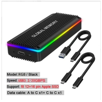 MACBOOK PRO (2013 - 2014 - 2015) ORIGINAL NVME SSD USB 3/C 20Gbps CASE ENCLOSURE - Image 1 of 4