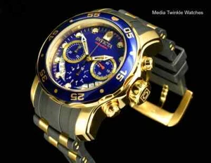 Orologio Invicta 48 mm Pro Diver Scuba Cronografo Scuba Cassa Placcata Oro 18K Quadrante BLU - Foto 1 di 5