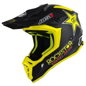 Just1 J38 Rockstar MX Motocross Helmet Matt Black Yellow