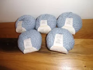 GGH Wolle Davos-Mouline 5x 50 g Farbe 113 Hellblau/Weiß Partie 3827 - Bild 1 von 3