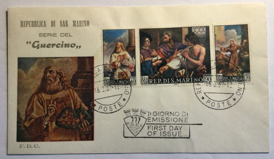 Timbre de San Marin      " enveloppe 1er jour 16/03/1967" - Photo 1/1