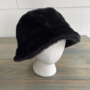 Sombrero cubo de invierno de piel sintética negro para mujer - talla mediana (HT4) - Imagen 1 de 5
