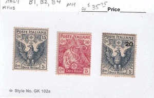 MATT'S STAMPS ITALY #B1, #B2, & #B4 SEMIPOSTAL ISSUES OF 1915-1916, MH CV$35.75 - Picture 1 of 2