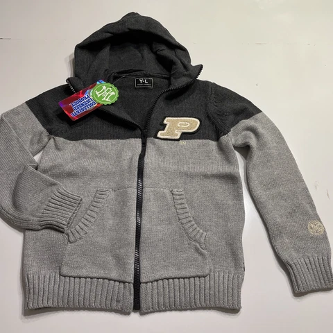 NCAA Purdue Boilermakers Youth Color Block Cardigan Size L NEW WITH TAG Cover