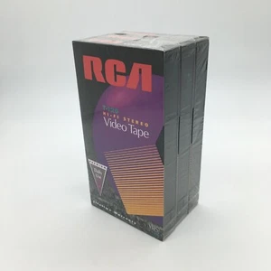 RCA T-120 VHS Hi-Fi Stereo Blank Video Tape 3 pack New Factory Sealed 6 Hours - Picture 1 of 4