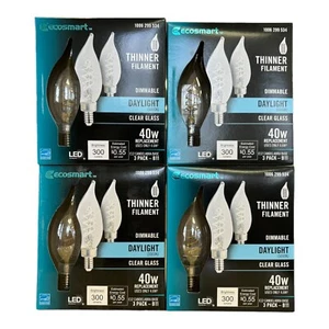 Ecosmart (12 Pack) 40W Daylight Dimmable E12 Candelabra Base LED Clear Glass - Picture 1 of 3