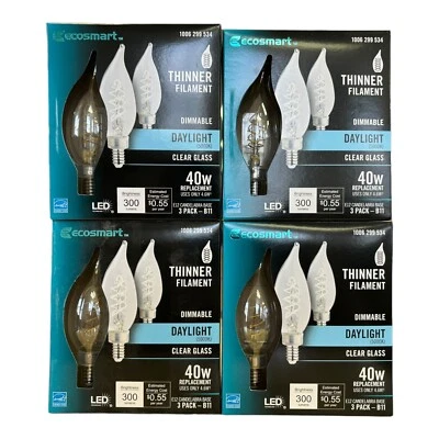 Ecosmart (12 Pack) 40W Daylight Dimmable E12 Candelabra Base LED Clear Glass - Image 1 of 3