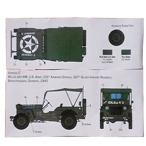 DECAL JEEP WILLYS 1/24  ITALERI GERMANY 1945