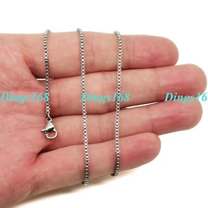 Unisex 18K White Gold Filled 1.5mm wide 16" -18" inch Chain Boxed Necklace G048W - Picture 1 of 2