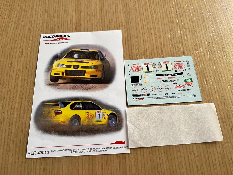 DECALCAMONIA 1:43 SEAT CORDOBA WRC EVO III RALLYE TERRA DE ARTESA DE SEGRE - Immagine 1 di 1