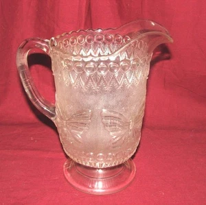Seltener EAPG U.S. Glas Schmetterling Muster Glas Wasserkrug - Bild 1 von 3
