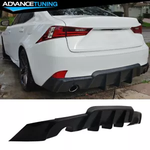 Fits 14-16 Lexus IS250 IS350 IS300 Unpainted W Style Rear Bumper Lip Diffuser PU - Picture 1 of 7