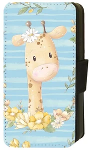 Giraffe - Cute Animals - Printed iPhone Pixel Galaxy Gift Flip/Wallet Case - Picture 1 of 8