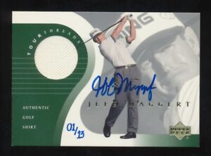 JEFF MAGGERT Tour Threads  2002 SP Game Used Golf BUYBACK Shirt Auto  1/13