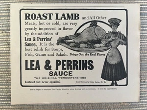 Lea & Perrins Original Worcestershire Sauce Roast Lamb NY 1908 Vintage Print Ad - Picture 1 of 1