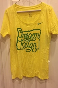 NWT Nike Women's University of Oregon Reign Ducks T-Shirt Logo Yellow $28 M - Picture 1 of 4