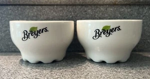 Juego de 2 cuencos para helados Breyers de cerámica blanca con logotipo de porcelana - Imagen 1 de 4