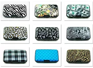 Portatarjetas de crédito con bloqueo RFID de aluminio de primera categoría para hombres y mujeres elegante billetera - Imagen 1 de 46