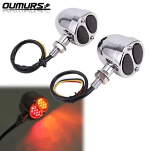 Motorcycle Bullet Turn Signals Tail Lights For Harley Cafe Racer Bobber Chopper - Picture 1 of 12