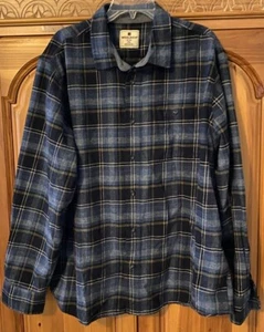 WOOLRICH FLANNEL Thick Long Sleeve Shirt Blue Men's Size XXL - Picture 1 of 13