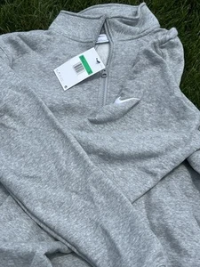 Nike Golf 1/2 Zip Club Fleece Swoosh Sleeve Sweatshirt Men DX6718 *gray NWT XL - Picture 1 of 8